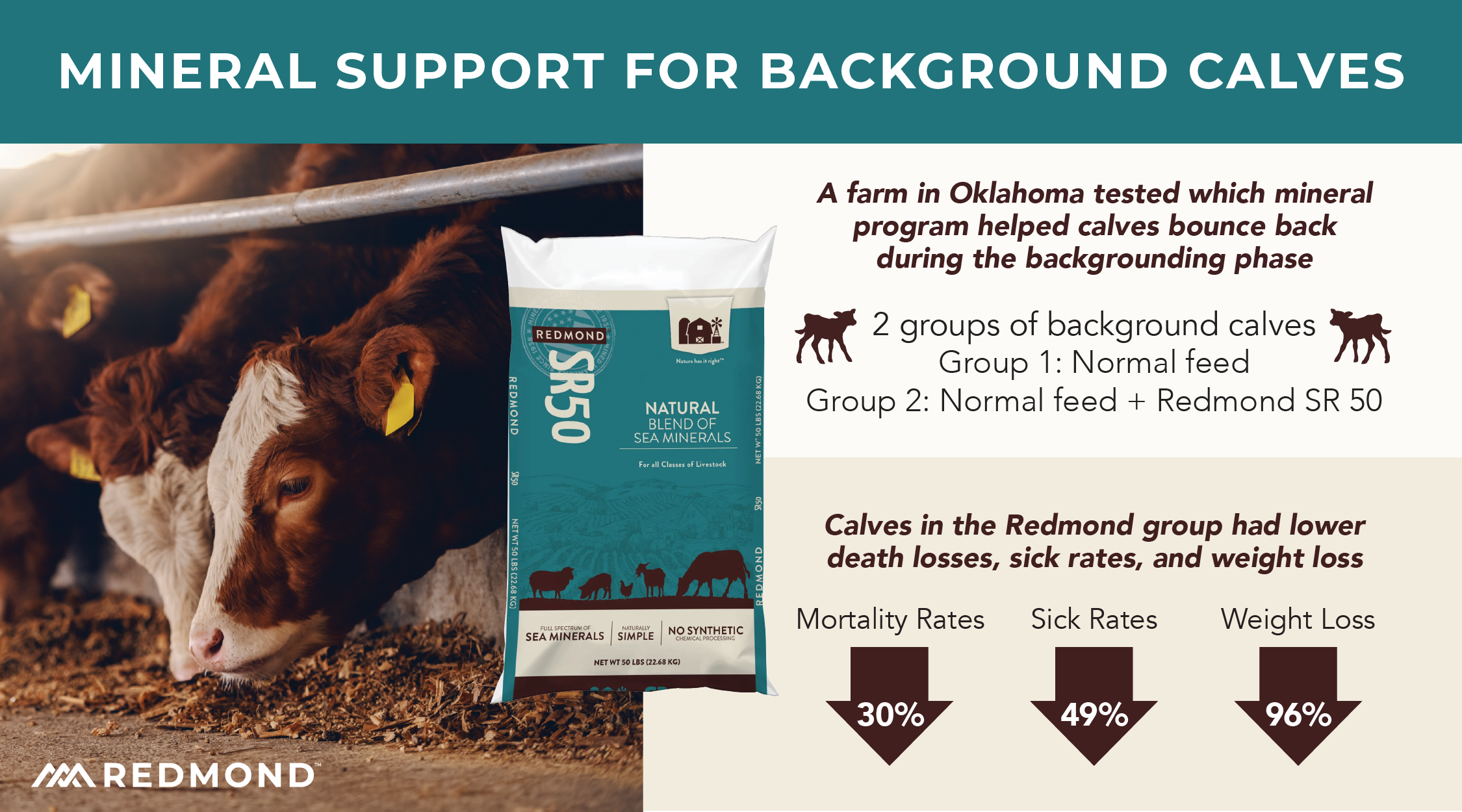 Redmond minerals reduced background calf death losses