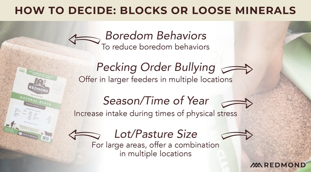 When to use blocks vs loose minerals