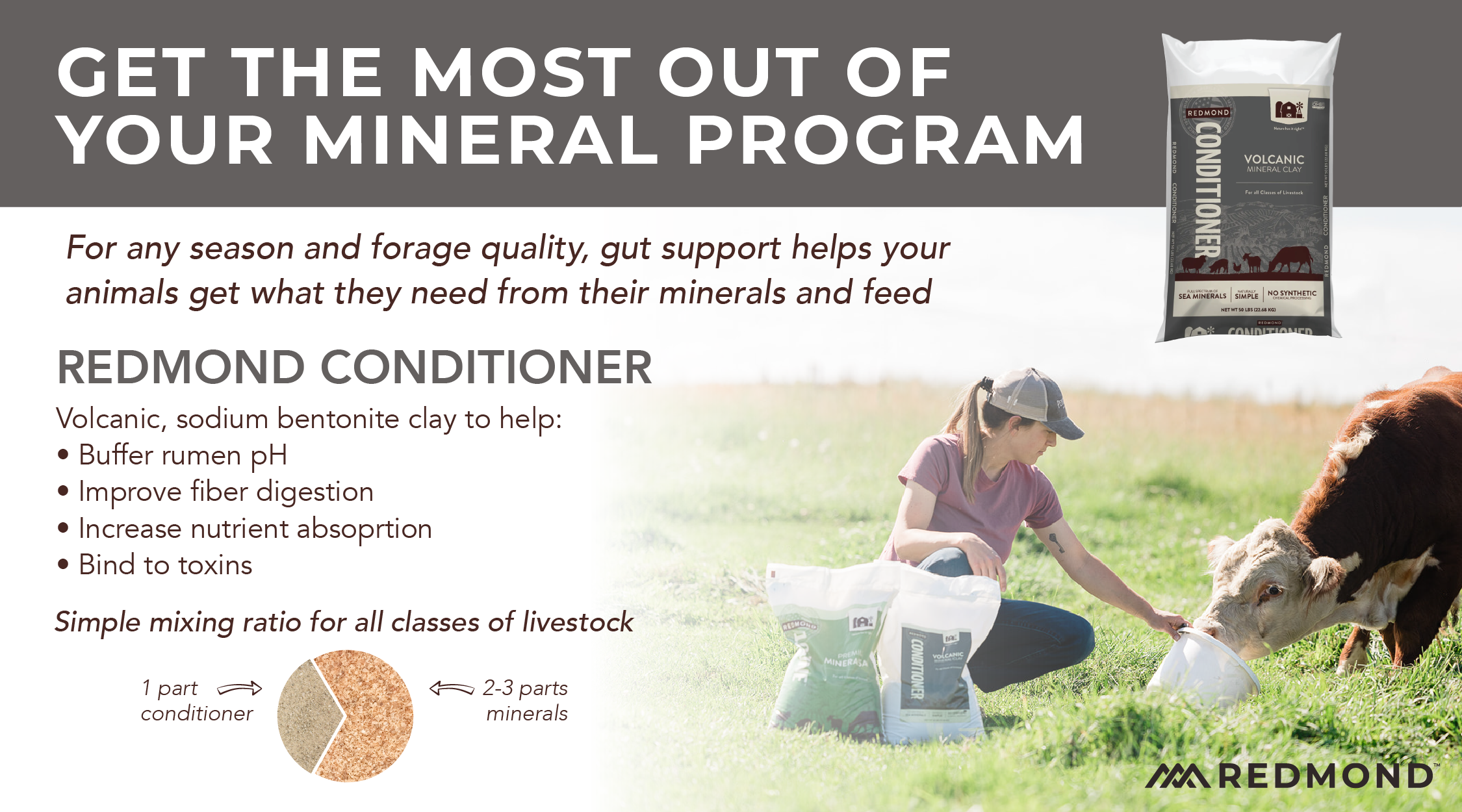 Redmond livestock mineral and clay program