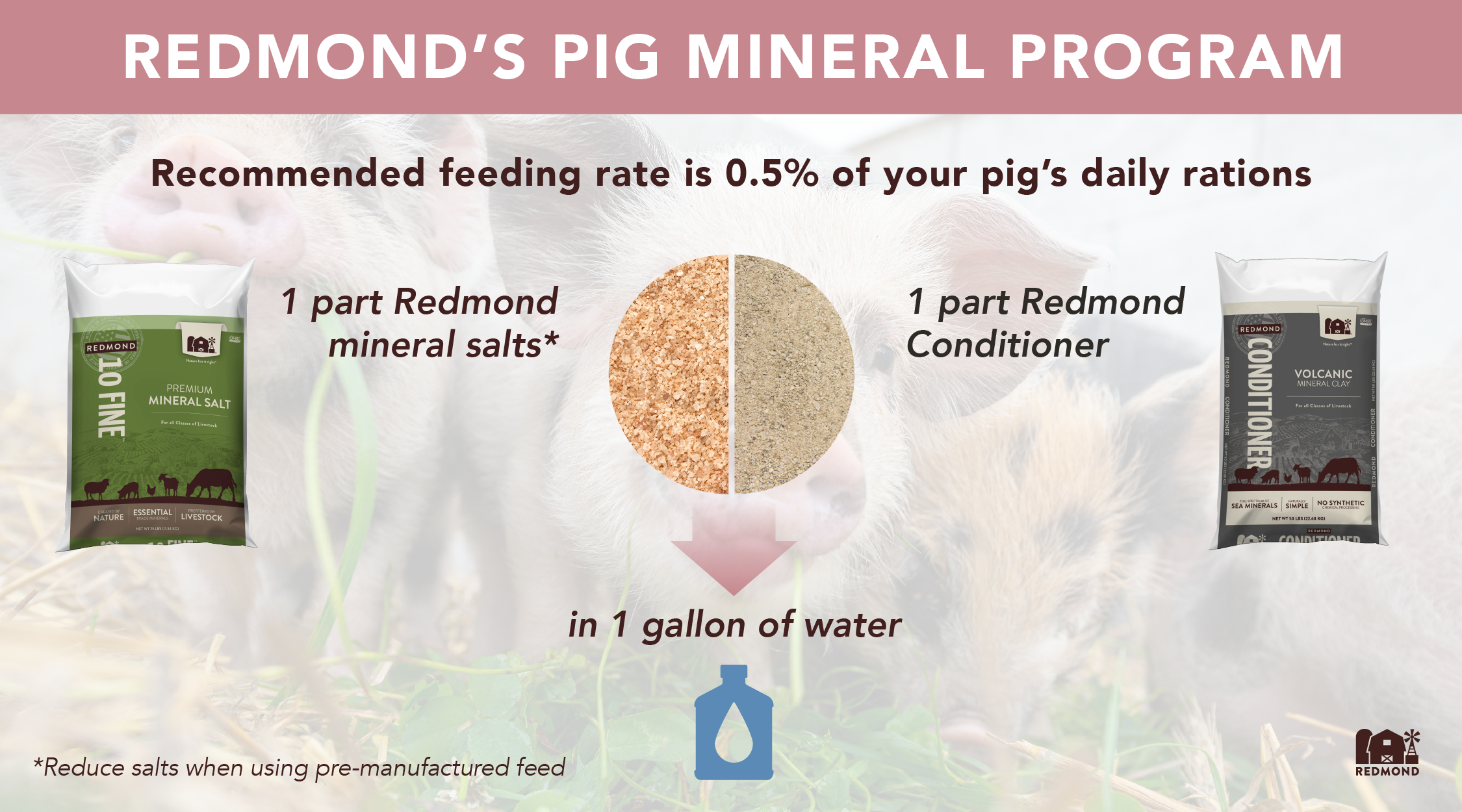 Redmond minerals for pigs