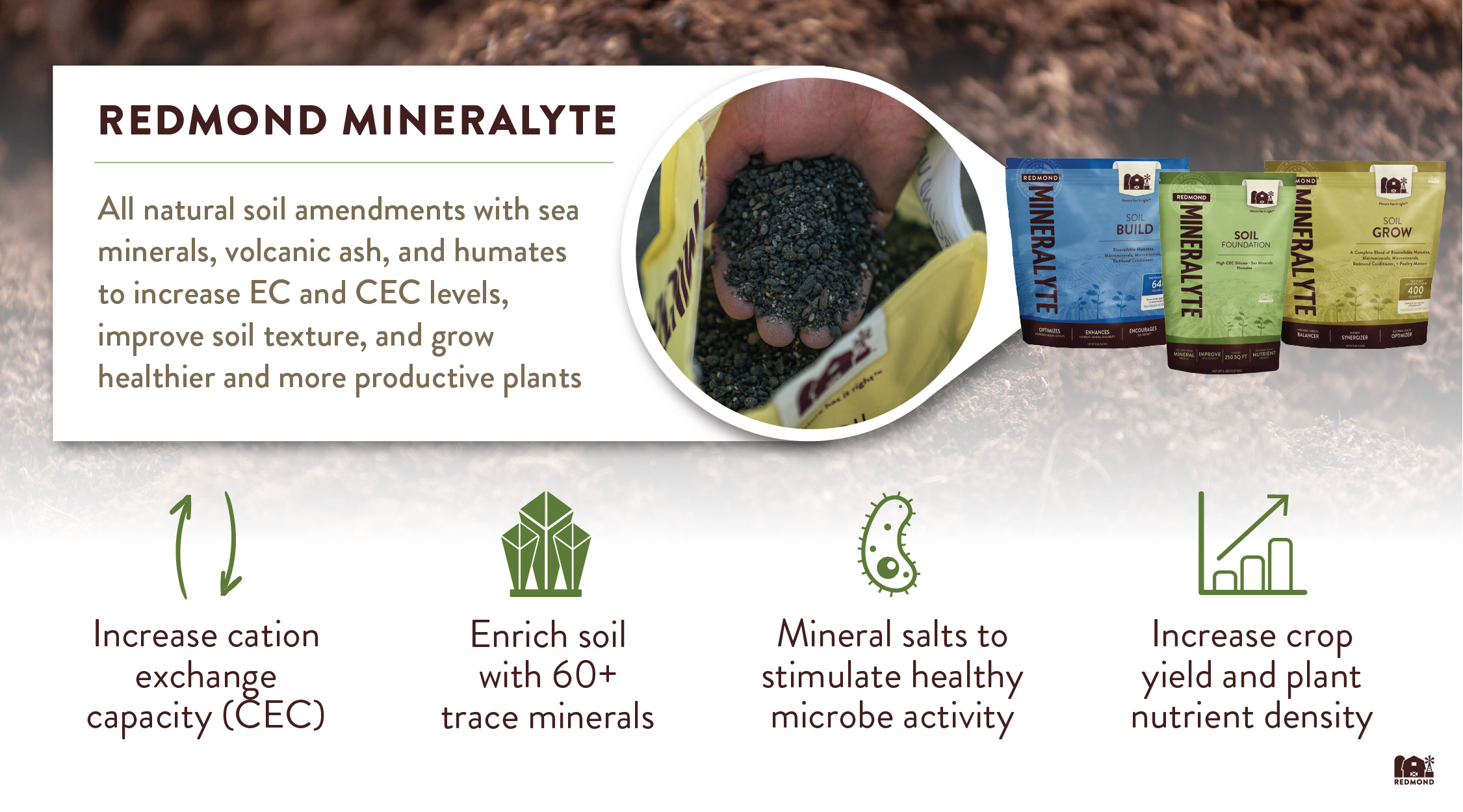Redmond Mineralyte improve soil