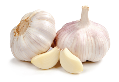 Heads and cloves of garlic